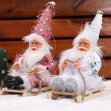 Maxbell Santa Claus Skiing Figure Indoor Desk Santa Claus sleigh Figurine Decoration Red