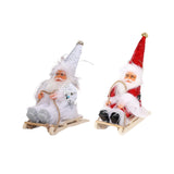 Maxbell Santa Claus Skiing Figure Indoor Desk Santa Claus sleigh Figurine Decoration Red