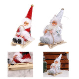 Maxbell Santa Claus Skiing Figure Indoor Desk Santa Claus sleigh Figurine Decoration Red