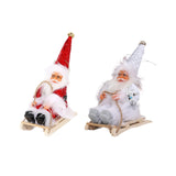 Maxbell Santa Claus Skiing Figure Indoor Desk Santa Claus sleigh Figurine Decoration Red