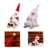 Maxbell Santa Claus Skiing Figure Indoor Desk Santa Claus sleigh Figurine Decoration Red