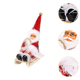 Maxbell Santa Claus Skiing Figure Indoor Desk Santa Claus sleigh Figurine Decoration Red