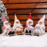 Maxbell Santa Claus Skiing Figure Indoor Desk Santa Claus sleigh Figurine Decoration Red