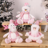 Small Christmas Doll Figurine Xmas Ornament for Tabletop Shopping Mall Party snowman