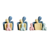 Maxbell Family Statues Creative Family Figurines for Coffee Table Desktop Decoration Pink 3 Statues