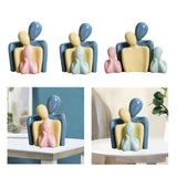 Maxbell Family Statues Creative Family Figurines for Coffee Table Desktop Decoration Pink 3 Statues