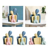 Maxbell Family Statues Creative Family Figurines for Coffee Table Desktop Decoration Pink 3 Statues