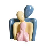 Maxbell Family Statues Creative Family Figurines for Coffee Table Desktop Decoration Pink 3 Statues
