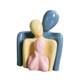 Maxbell Family Statues Creative Family Figurines for Coffee Table Desktop Decoration Pink 3 Statues