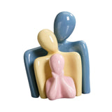 Maxbell Family Statues Creative Family Figurines for Coffee Table Desktop Decoration Pink 3 Statues