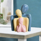 Maxbell Family Statues Creative Family Figurines for Coffee Table Desktop Decoration Pink 3 Statues