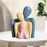 Maxbell Family Statues Creative Family Figurines for Coffee Table Desktop Decoration Pink 3 Statues