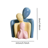 Maxbell Family Statues Creative Family Figurines for Coffee Table Desktop Decoration Pink 3 Statues