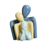 Maxbell Family Statues Creative Family Figurines for Coffee Table Desktop Decoration Green 3 Statues
