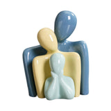Maxbell Family Statues Creative Family Figurines for Coffee Table Desktop Decoration Green 3 Statues
