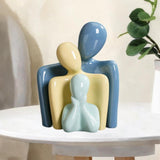 Maxbell Family Statues Creative Family Figurines for Coffee Table Desktop Decoration Green 3 Statues