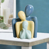 Maxbell Family Statues Creative Family Figurines for Coffee Table Desktop Decoration Green 3 Statues