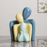 Maxbell Family Statues Creative Family Figurines for Coffee Table Desktop Decoration Green 3 Statues