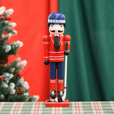 Christmas Wood Ice Hockey Athlete Nutcracker for Holiday Tradition Versatile