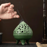 Maxbell Incense Burner with Lid Incense Stick Holder for Tea Room Stick Incense Home A