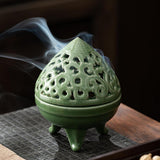 Maxbell Incense Burner with Lid Incense Stick Holder for Tea Room Stick Incense Home A