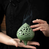 Maxbell Incense Burner with Lid Incense Stick Holder for Tea Room Stick Incense Home A
