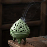 Maxbell Incense Burner with Lid Incense Stick Holder for Tea Room Stick Incense Home A