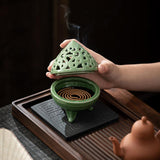Maxbell Incense Burner with Lid Incense Stick Holder for Tea Room Stick Incense Home A