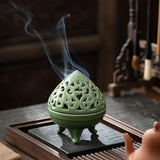 Maxbell Incense Burner with Lid Incense Stick Holder for Tea Room Stick Incense Home A