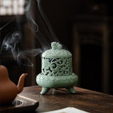 Maxbell Incense Burner with Lid Incense Stick Holder for Tea Room Stick Incense Home B