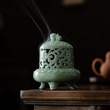 Maxbell Incense Burner with Lid Incense Stick Holder for Tea Room Stick Incense Home B
