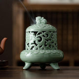 Maxbell Incense Burner with Lid Incense Stick Holder for Tea Room Stick Incense Home B