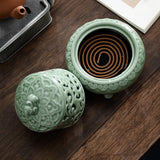 Maxbell Incense Burner with Lid Incense Stick Holder for Tea Room Stick Incense Home B