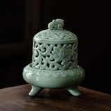 Maxbell Incense Burner with Lid Incense Stick Holder for Tea Room Stick Incense Home B