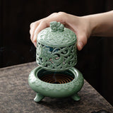 Maxbell Incense Burner with Lid Incense Stick Holder for Tea Room Stick Incense Home B