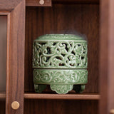 Maxbell Incense Burner with Lid Incense Stick Holder for Tea Room Stick Incense Home C