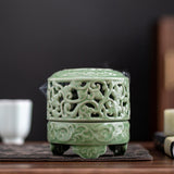Maxbell Incense Burner with Lid Incense Stick Holder for Tea Room Stick Incense Home C