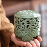 Maxbell Incense Burner with Lid Incense Stick Holder for Tea Room Stick Incense Home C
