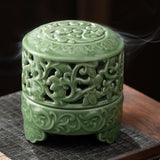 Maxbell Incense Burner with Lid Incense Stick Holder for Tea Room Stick Incense Home C