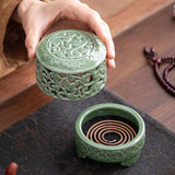 Maxbell Incense Burner with Lid Incense Stick Holder for Tea Room Stick Incense Home C