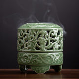 Maxbell Incense Burner with Lid Incense Stick Holder for Tea Room Stick Incense Home C