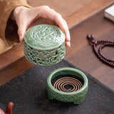 Maxbell Incense Burner with Lid Incense Stick Holder for Tea Room Stick Incense Home C