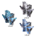 Maxbell Fingerless Fishing Gloves Non Slip for Men Women for Driving Cycling Camping L Blue