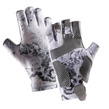 Maxbell Fingerless Fishing Gloves Non Slip for Men Women for Driving Cycling Camping XL Gray