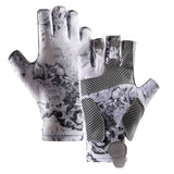 Maxbell Fingerless Fishing Gloves Non Slip for Men Women for Driving Cycling Camping XL Gray