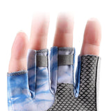 Fingerless Fishing Gloves Non Slip for Men Women for Driving Cycling Camping XL Light Blue