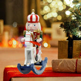 Maxbell Nutcrackers Rocking Horse Gift Handcraft for Bedroom Festival Props New Year