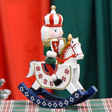 Maxbell Nutcrackers Rocking Horse Gift Handcraft for Bedroom Festival Props New Year