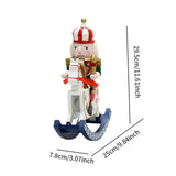 Maxbell Nutcrackers Rocking Horse Gift Handcraft for Bedroom Festival Props New Year