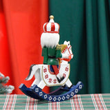 Maxbell Nutcrackers Rocking Horse Gift Handcraft for Bedroom Festival Props New Year